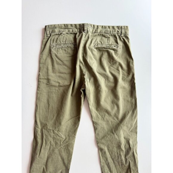 CURRENT/ELLIOTT The Captain Army Green Cotton Mid Rise Ankle Pants, Size 26 - Picture 4 of 12